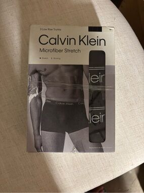 Calvin Klein Black Microfiber Stretch Low Rise Trunks (3 Pack)